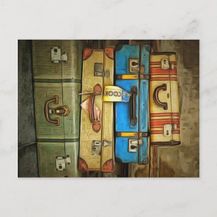 Carte Postale Vintage suitcases