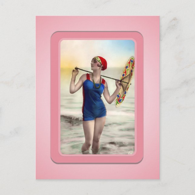 Carte postale vintage Sun Bather Beach Babes (Devant)