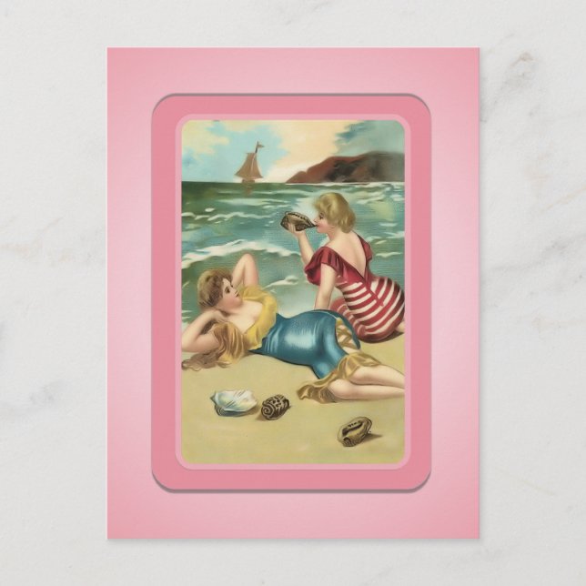 Carte postale vintage Sun Bather Beach Babes (Devant)