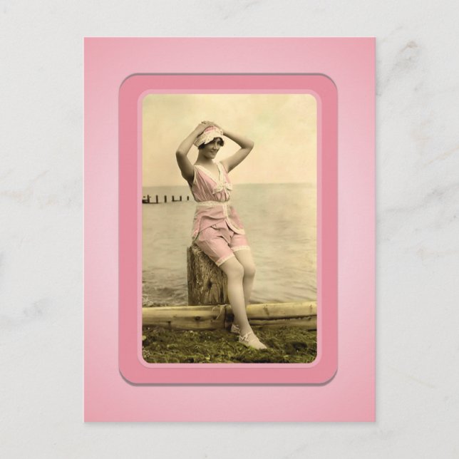 Carte postale vintage Sun Bather Beach Babes (Devant)