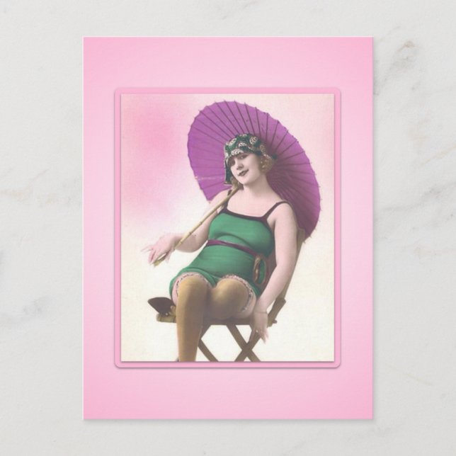 Carte postale vintage Sun Bather Beach Baby (Devant)