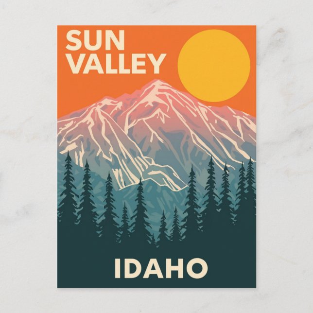 Carte Postale Vintage Sun Valley Idaho Travel (Devant)