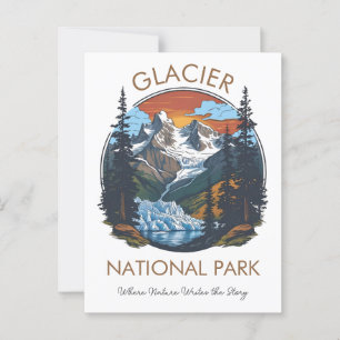 Carte postale Vintage Sunset du parc national Glac
