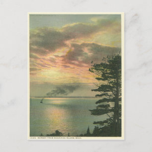 Carte Postale Vintage Sunset Mackinac Island Michigan