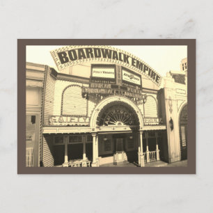 CARTE POSTALE VINTAGE SUR LA PROMENADE À BORD DE LA VILLE ATLANT