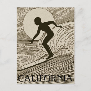 Carte postale vintage Surfing