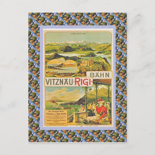 Carte Postale Vintage Swiss Raulway Vitznau Rigi Bahn (Devant)