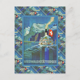 Carte Postale Vintage Switzerland, lac des Quatre-Forêts,
