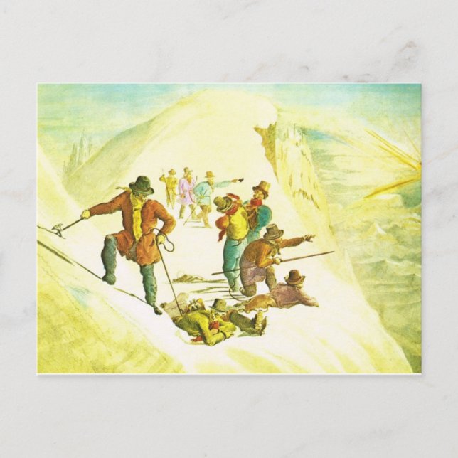 Carte Postale Vintage Switzerland, mountain climbing (Devant)
