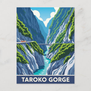 Carte Postale Vintage Taïwan Taroko Gorge Voyage