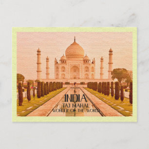 Carte postale vintage Taj Mahal Inde