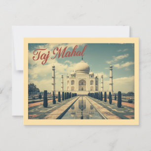 Carte Postale Vintage Taj Mahal Travel
