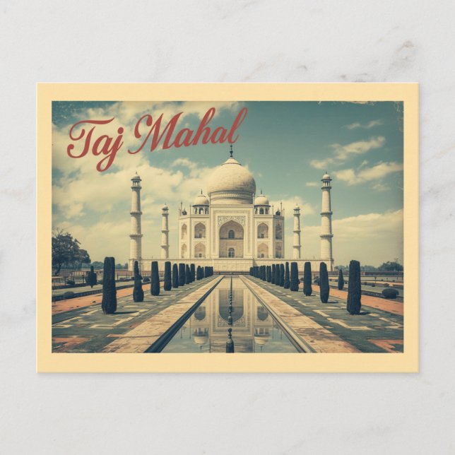 Carte Postale Vintage Taj Mahal Travel (Devant)