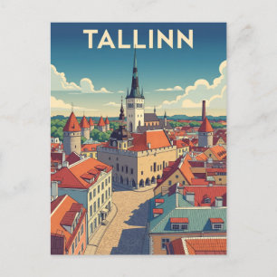 Carte Postale Vintage Tallinn Estonie Voyage