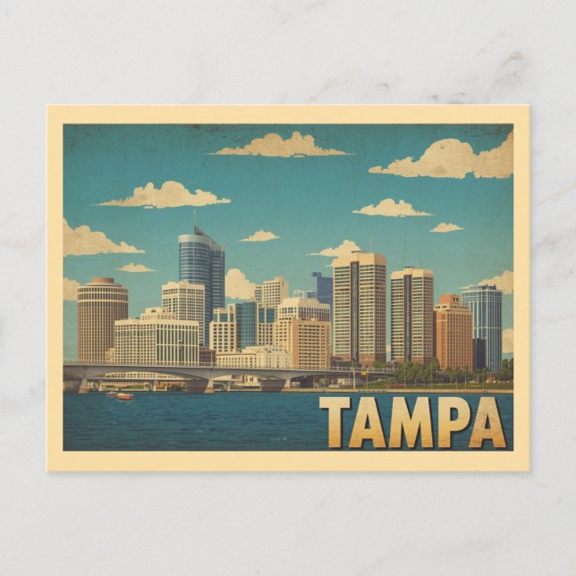 Carte Postale Vintage Tampa Travel (Devant)