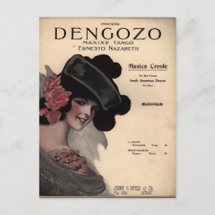 Carte Postale Vintage Tango Sheet Music