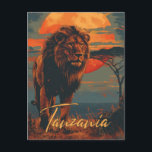 Carte Postale Vintage Tanzanie<br><div class="desc">Faites un voyage dans le temps avec cette carte postale de voyage vintage présentant le roi de la jungle - le lion ! Cette carte postale est un parfait rappel de la beauté et de l'émerveillement de la Tanzanie, Afrique. Que vous soyez déjà en safari ou que vous en rêviez,...</div>