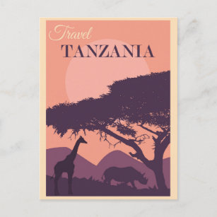 Carte Postale Vintage Tanzanie Afrique Voyage Afrique
