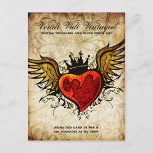 Carte postale vintage Tattoo Heart Urban