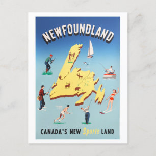 Carte Postale Vintage Terre-Neuve-et-Labrador Sports