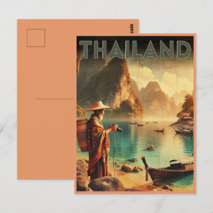 Carte Postale Vintage Thaïlande Voyage vieux cadeaux