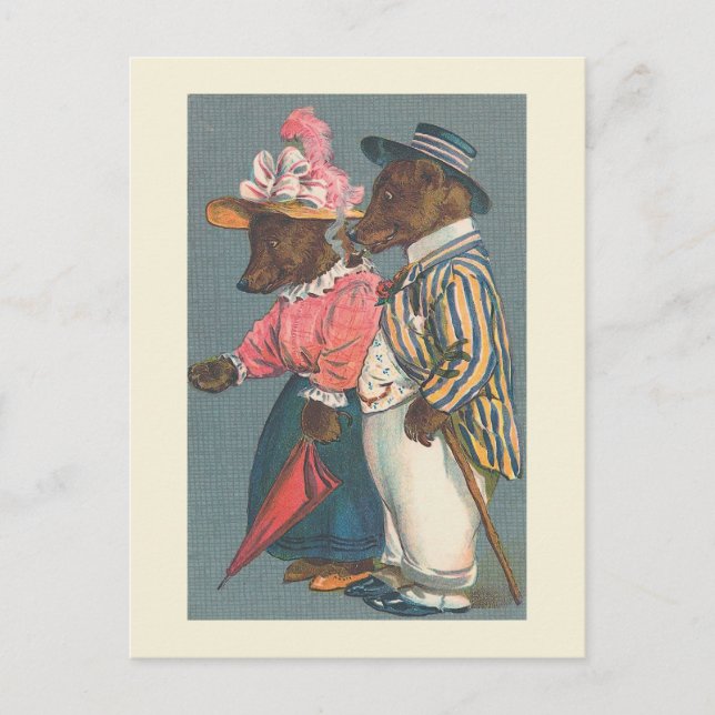 Carte postale Vintage "The Bear Couple" (Devant)