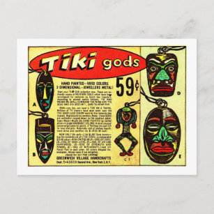Carte Postale Vintage Tiki Dids Retour de la publicité de livre 
