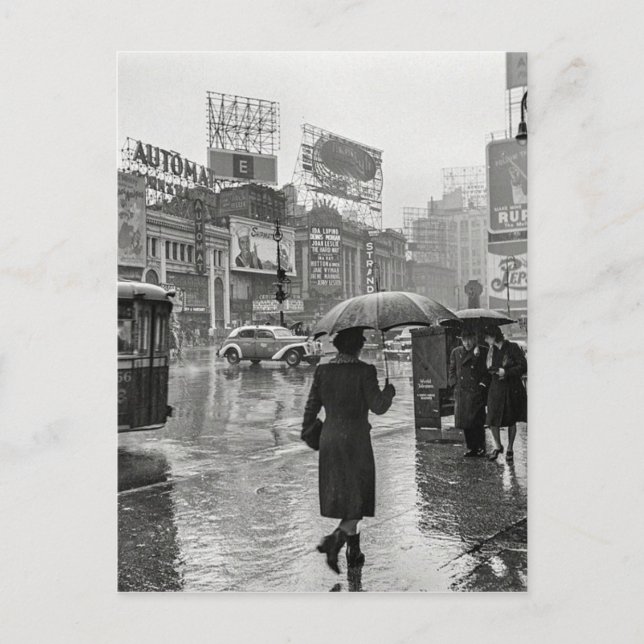 Carte Postale Vintage Times Carré NYC Rainy Day (Devant)