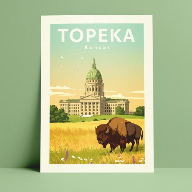 Carte Postale Vintage Topeka Kansas (Créateur téléchargé)