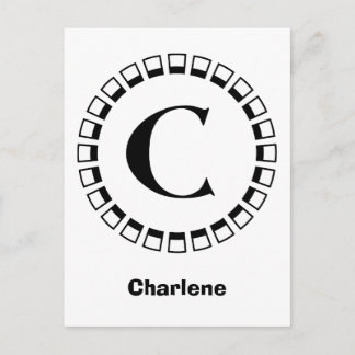 Carte Postale Vintage tournant du siècle, monogramme C