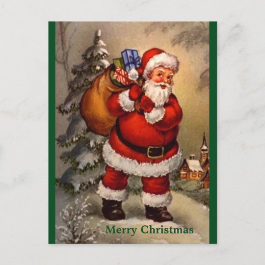 Carte Postale Vintage Traditionnelle Pere Noel Cop Zazzle Fr