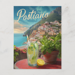 Carte Postale Vintage Travel Positano Italie Scène rétro