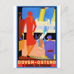 Carte Postale Vintage Travel Poster: Dover Ostend