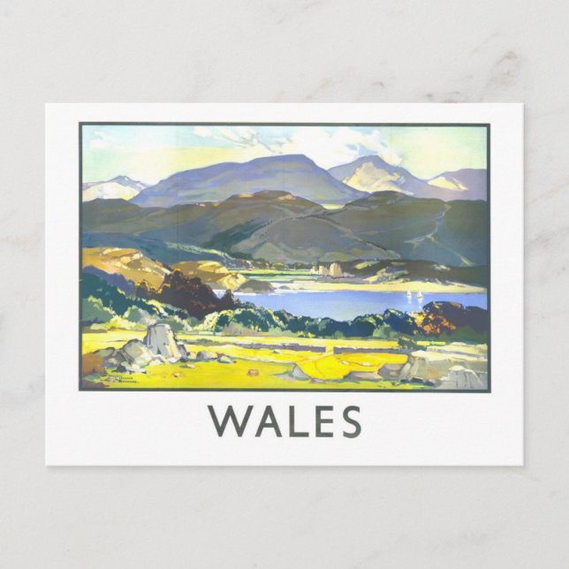 Carte Postale Vintage Travel Poster for Wales (Devant)