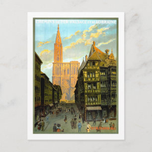 Carte Postale Vintage Travel Poster, Strasbourg