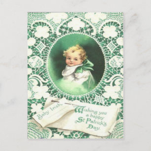Carte Postale Vintage Trèfles Émeraude St Patrick's Day Ca