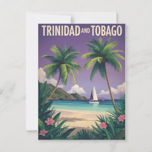 Carte Postale Vintage Trinité-et-Tobago Travel