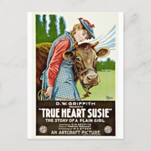 Carte Postale Vintage True Heart Susie Silent Hollywood Movie