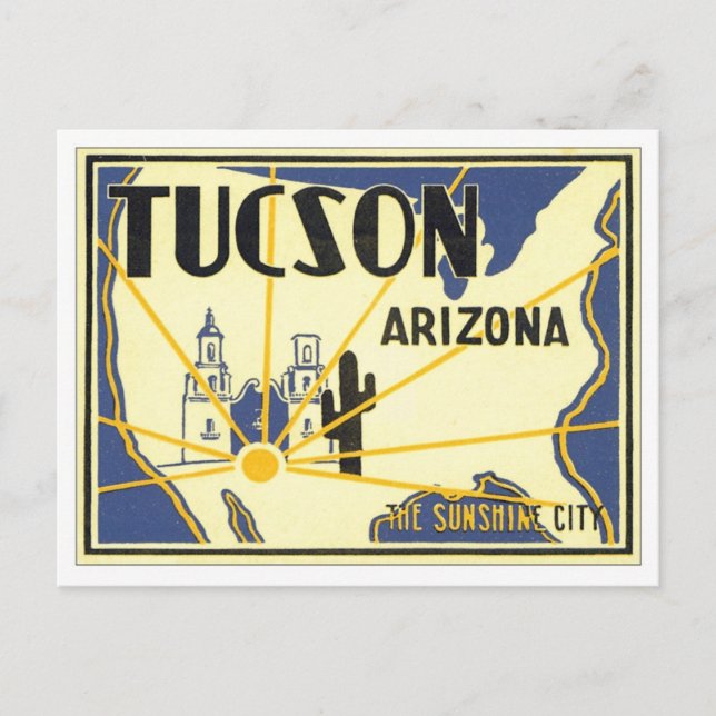 Carte Postale Vintage Tucson Arizona (Devant)
