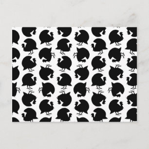 Carte Postale Vintage Turquie Silhouettes Motif Thanksgiving