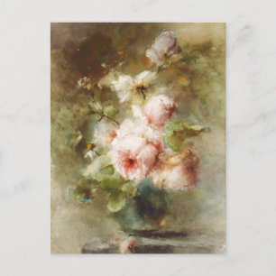 Carte Postale Vintage Un vase avec Roses Margaretha Roosenboom