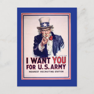 Carte postale vintage Uncle Sam War