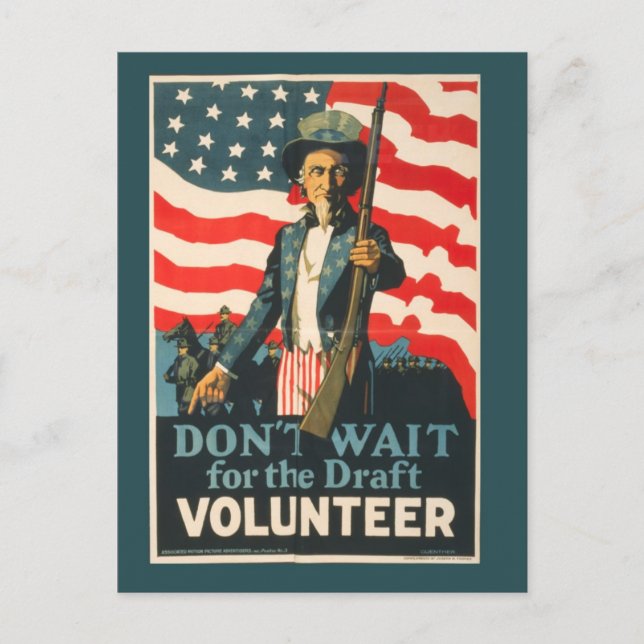 Carte postale vintage Uncle Sam War (Devant)