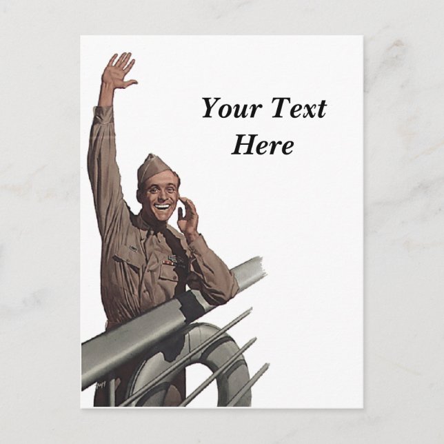 Carte postale vintage USN Sailor Shout Out (Devant)