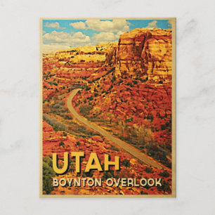 Carte Postale Vintage Utah Boynton Overlook
