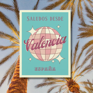 Carte postale Vintage Valencia Espagne España Retr
