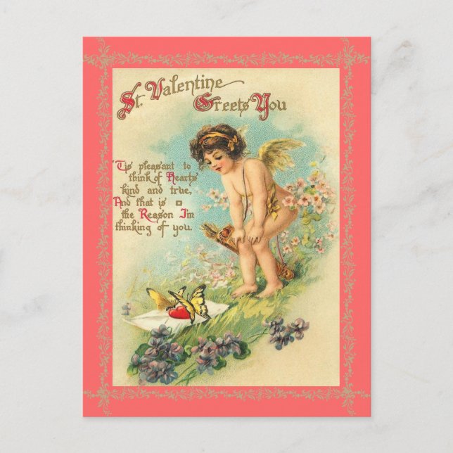 Carte postale vintage Valentine (Devant)