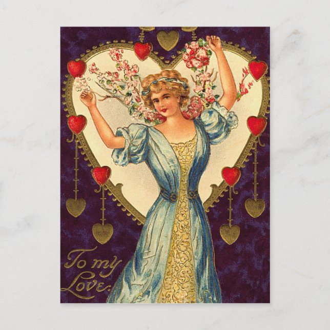 Carte postale vintage Valentine (Devant)