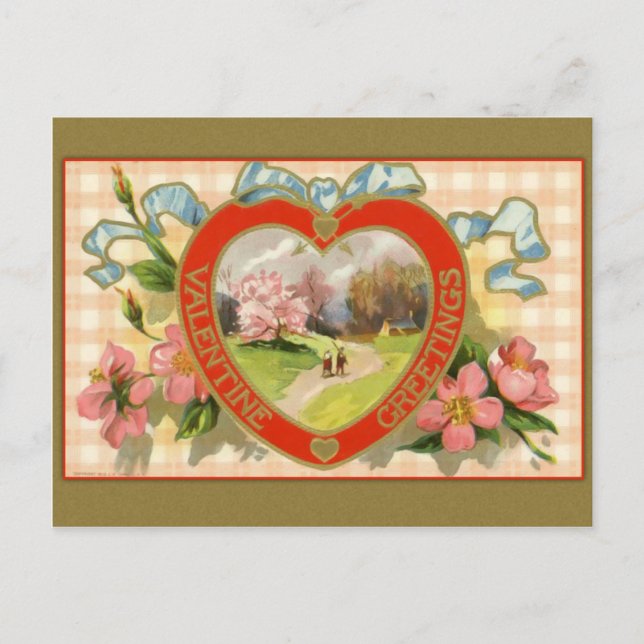 Carte postale vintage Valentine Heart (Devant)