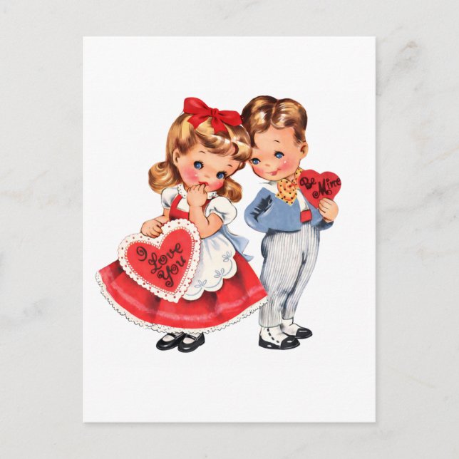 Carte Postale Vintage Valentine Kids Postcard (Devant)
